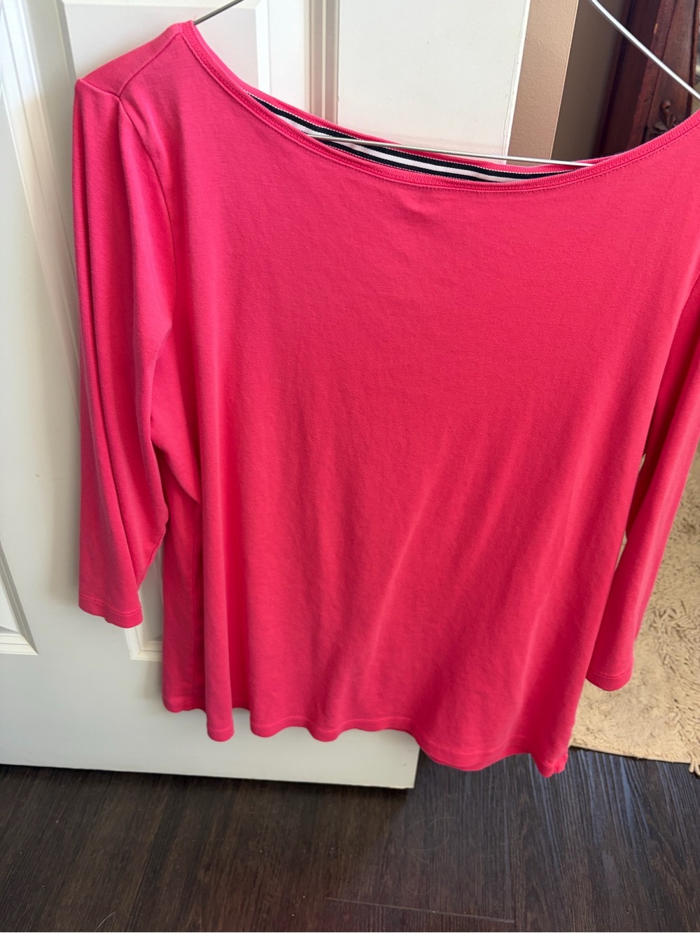 Talbots Hot Pink Boatneck Long-Sleeve Top
